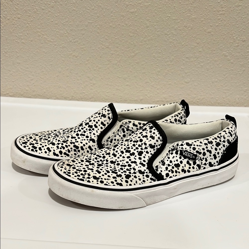 Vans Black and White Slip-On Sneakers
